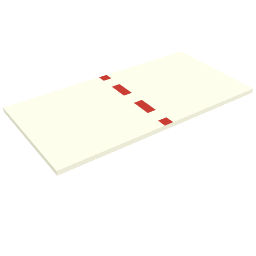 Tile 8 x 16 with Red Stripe Print (White)