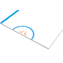 Tile 8 x 16 with Half Circle and Blue Stripe on Left Print (White)