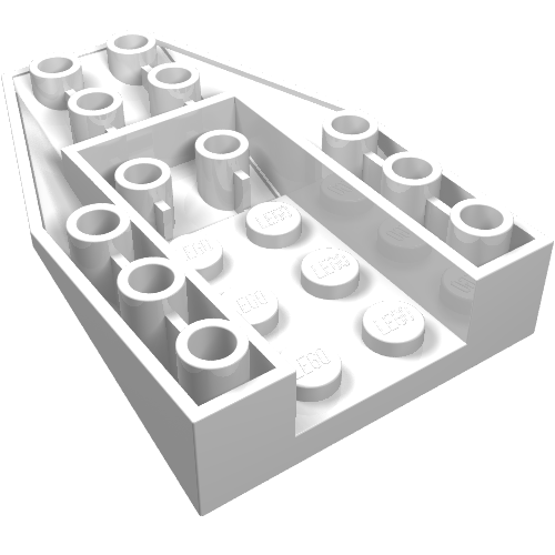 Brick Wedged, Sloped Inverted 6 x 4 with 2 Stud Connections (White)