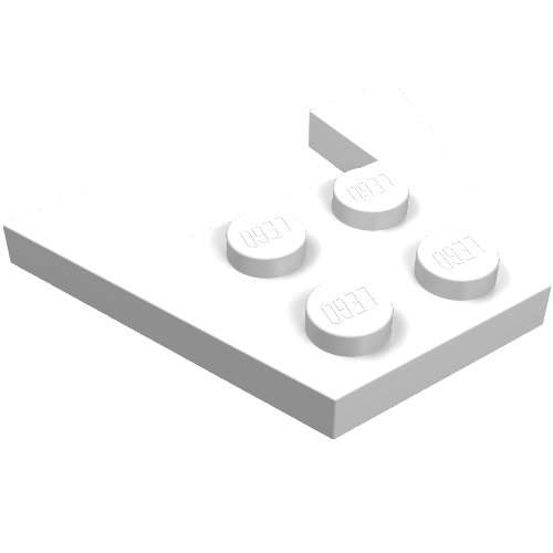 Wedge Plate 3 x 4 without Stud Notches (White)