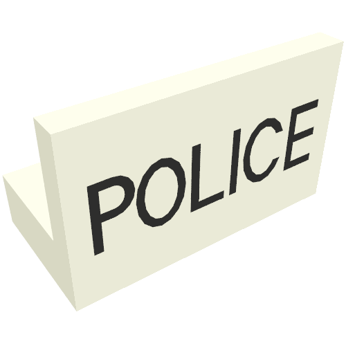 Panel 1 x 2 x 1 with Thin Black POLICE Print (White)