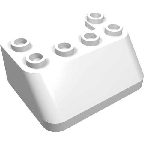 Windscreen 3 x 4 x 1 1/3 with 6 Studs on Top (White)
