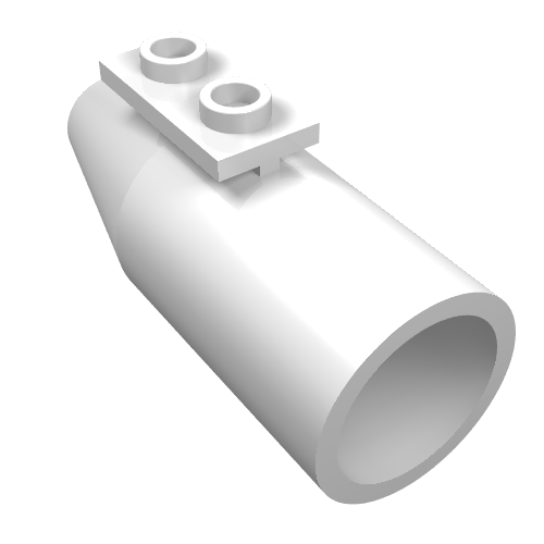 Engine Smooth Large, Cone Back [1 x 2 Thin Top Plate] (White)