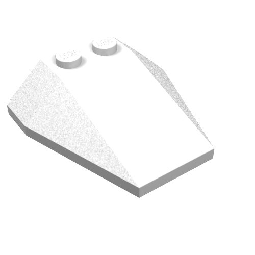Brick Wedged, Sloped 4 x 4 Triple, No Stud Notches (White)