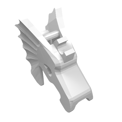 Animal / Creature Accessory, Horse Battle Helmet [Winged, One Clip] (White)