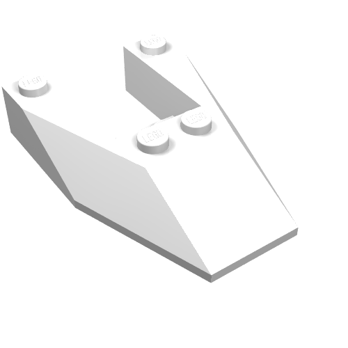 Brick Wedged, Sloped 6 x 4 Cutout, No Stud Notches (White)