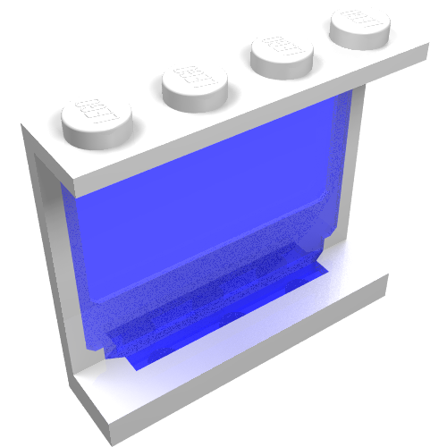 Panel 1 x 4 x 3 with Fixed Glass (White)