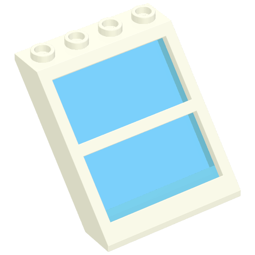 Window 4 x 4 x 3 Roof with Centre Bar (White)