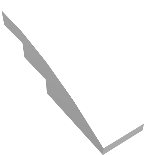 Brick Curved 4 x 1 No Studs [Stud Holder with Asymmetric Ridges] (White)
