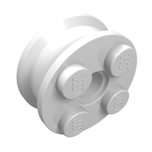 Wheel Freestyle with 2 x 2 Studs and Pin Hole (White)