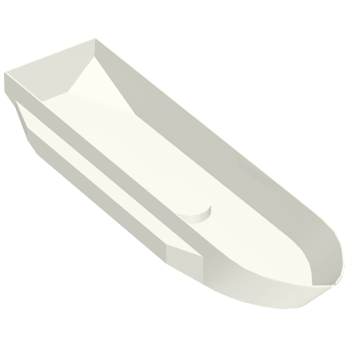 Boat Hull 51 x 12 x 6 with Side Bulges (White)