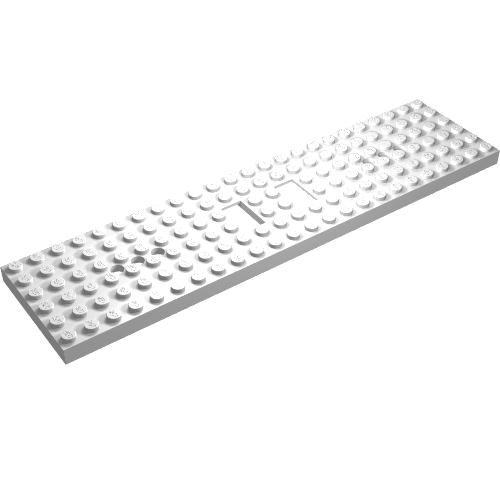 Vehicle Base, Train 6 x 24 with Two 1 x 2 Cutouts and 3 Round Holes Each End (White)