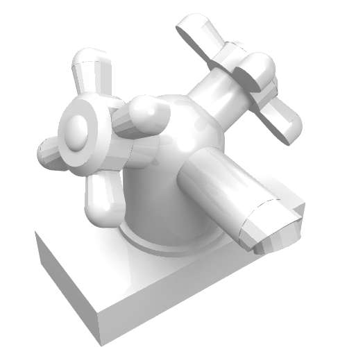 Tap 1 x 2 with Dual Handles (White)