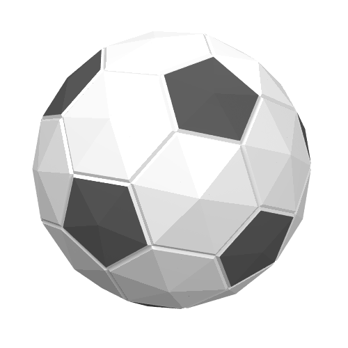 Sports Soccer / Basket Ball with Black Pentagons Print (White)
