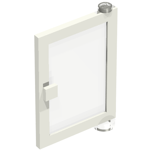 Door 1 x 4 x 5 Right with Trans-Clear Glass (White)
