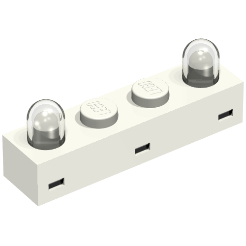 Light Brick 1 x 4 [Two Bulbs] (White)
