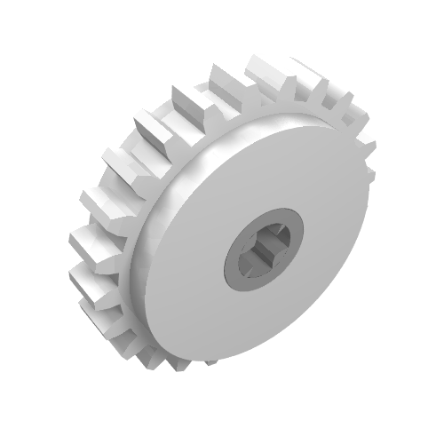 Technic Gear 24 Tooth Clutch with Dark Bluish Gray Center (White)