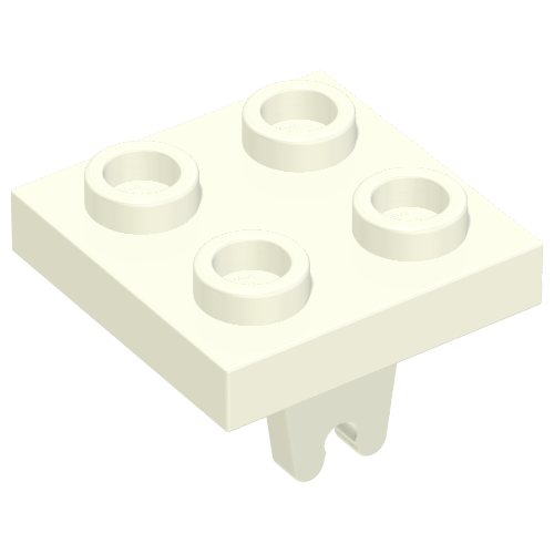 Plate Special 2 x 2 with Wheel Holder Bottom (White)