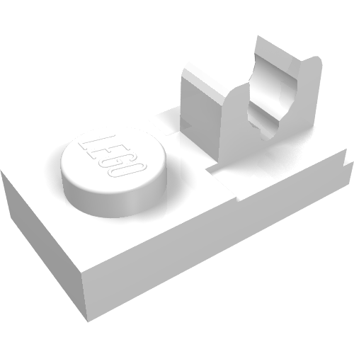 Plate Special 1 x 2, Top Clip [Split] (White)