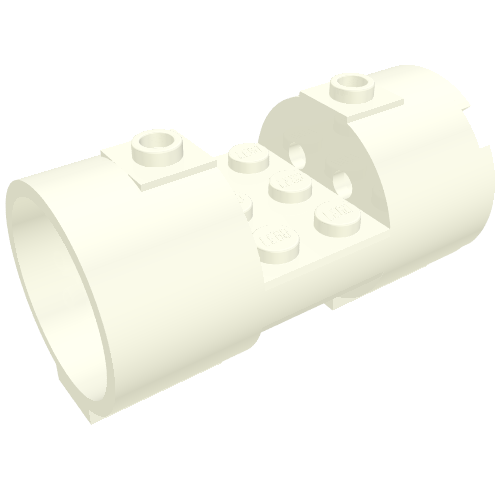 Cylinder 3 x 6 x 2 2/3 Horizontal Solid Studs (White)
