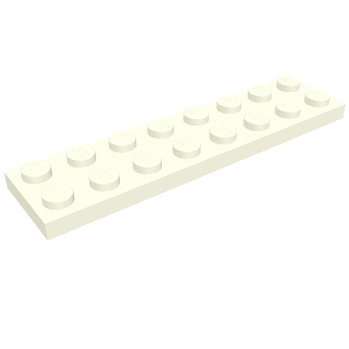 Plate 2 x 8 with Waffle Bottom (White)