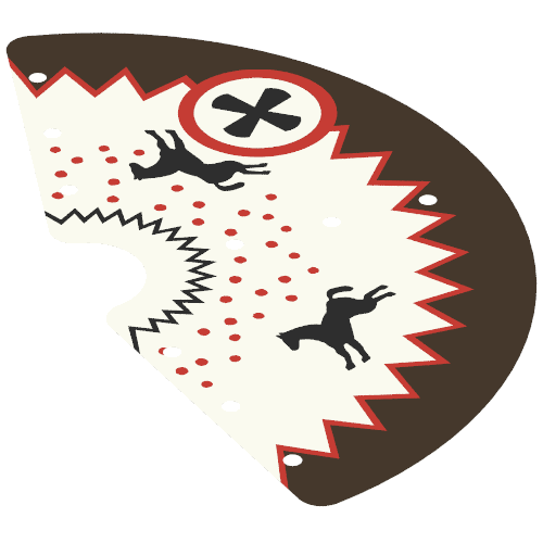 Tent, Tepee Cover with Black Edge and Horses Print (White)