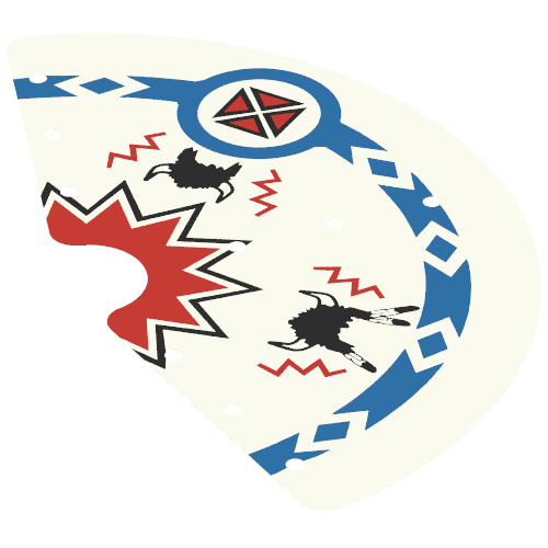 Tent, Tepee Cover with Buffalo Helmets Print (White)