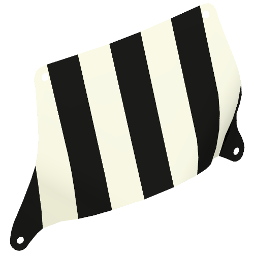 Sail, Top, 27 x 17 with Black Thick Stripes Print (White)