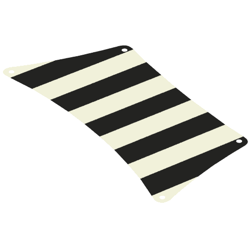 Sail, Bottom, 30 x 15 with Black Thick Stripes Print (White)