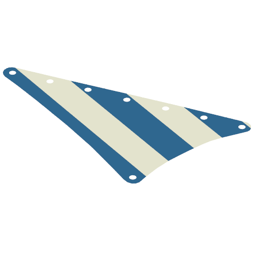 Sail, Triangular, 15 x 22 with Black Thick Stripes Print (White)