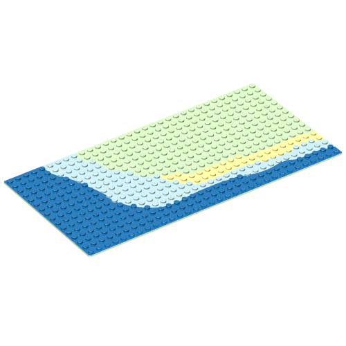Baseplate 16 x 32 with Beach Print (Light Green)