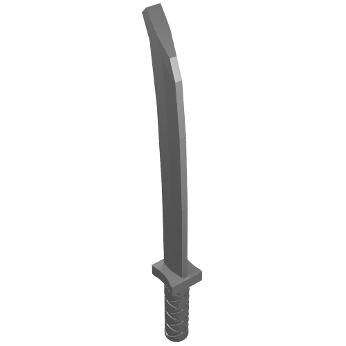 Weapon Sword / Katana / Shamshir with Uncapped Pommel [Square Guard] (Flat Silver)