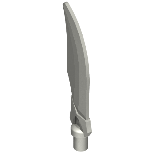 Weapon Sword Curved Blade with Bar (Flat Silver)