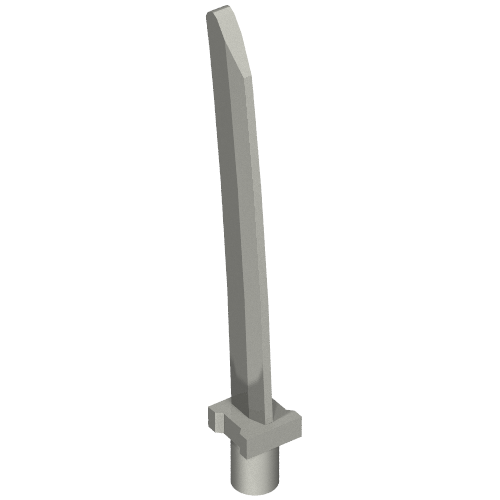 Weapon Sword Blade with Bar, Square Crossguard (Flat Silver)