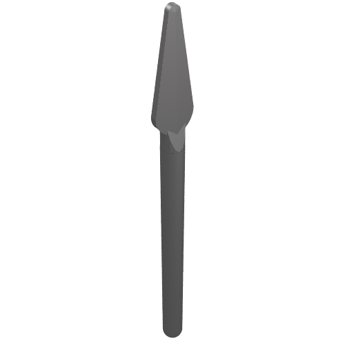 Weapon Pike / Spear Round End (Flat Silver)
