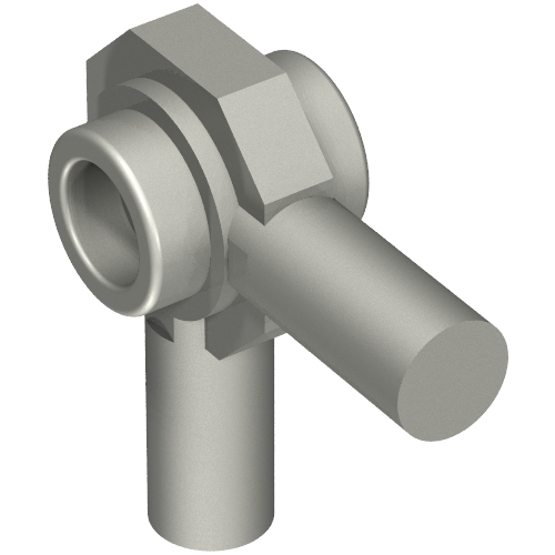 Tool Connector 2 Bar 90 deg, Stud on Both Sides (Flat Silver)