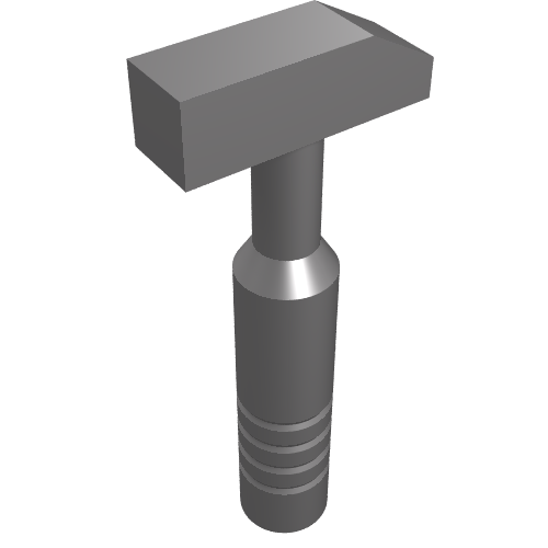 Tool Hammer Cross Pein [3-Rib Handle] (Flat Silver)