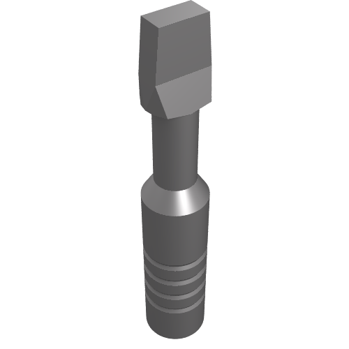 Tool Screwdriver with Wide Head [3-Rib Handle] (Flat Silver)