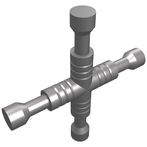 Tool Wrench 4-Way Lug (Flat Silver)