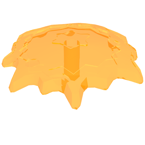 Wave / Power Burst / Flame, Shield Large with Bar End (Trans-Orange)