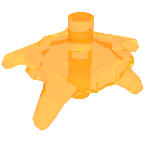 Wave / Power Burst / Flame, Shield Small with Bar Ends (Trans-Orange)