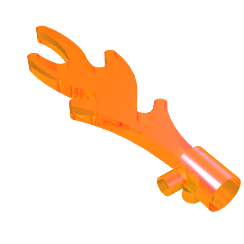 Wave / Flame Rounded with Base Pegs (Trans-Orange)