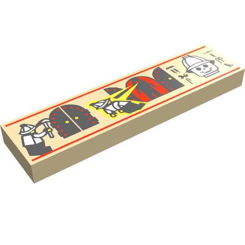 Tile 1 x 4 with Hieroglyphs and Minifig Print (Tan)