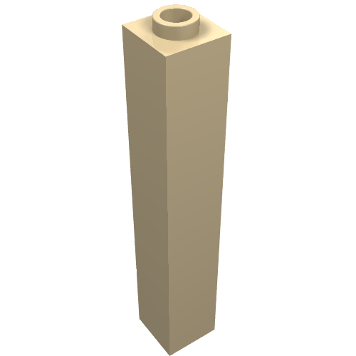 Brick 1 x 1 x 5 with Blocked Open or Hollow Stud (Tan)