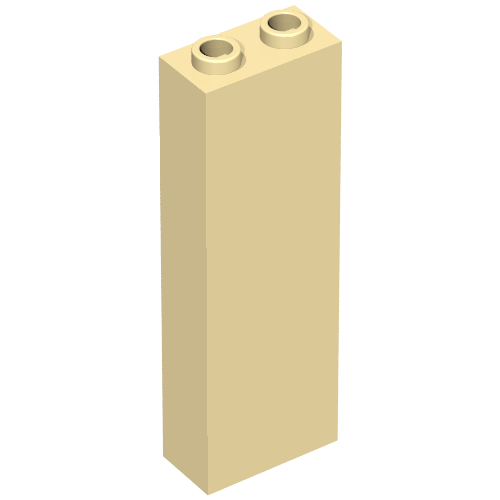 Brick 1 x 2 x 5 with Blocked Open Studs and Bottom Stud Holder with Asymmetric Ridges (Tan)