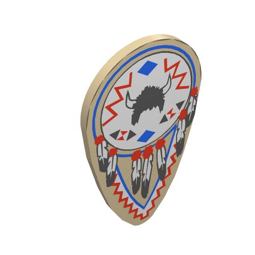 Shield Ovoid with American Indian Print (Tan)