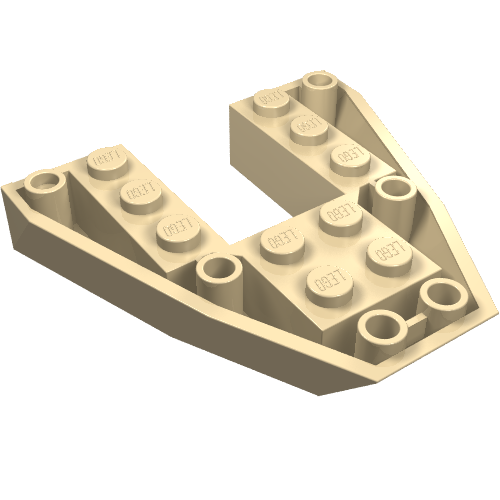 Brick Wedged, Sloped Inverted 6 x 6 x 1 Boat Bow (Tan)