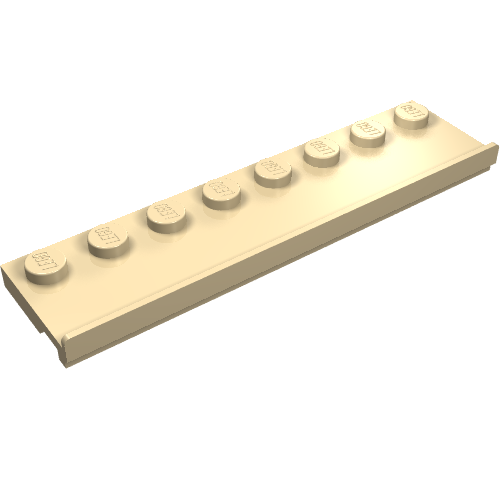 Plate Special 2 x 8 with Door Rail (Tan)