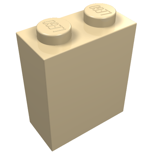 Brick 1 x 2 x 2 with Inside Axle Holder (Tan)