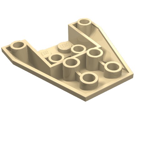 Brick Wedged, Sloped Inverted 4 x 4 Triple [2 Connections between Front Studs] (Tan)